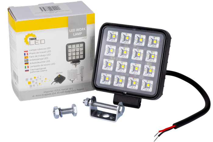 Arbeitsscheinwerfer 16x LED TruckLED L0154 eckig mit Schalter