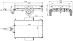 PKW-Anhänger 200x125 UNITRAILER GARDEN 201 KIPP mit Bordwandaufsatz und blauer Flachplane