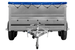 Zweiachsiger Anhänger 264x150 UNITRAILER GARDEN 265/2 KIPP mit BIS-Seitenwänden, H-0-Rahmen und blauer Plane