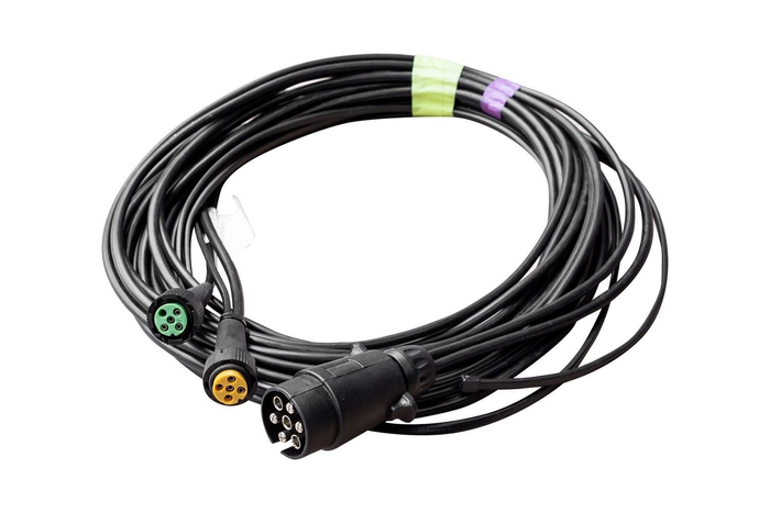 MANTES Elektroinstallation, Anhängerkabelbaum 5m, 7PIN Stecker, 2x 5PIN Bajonett