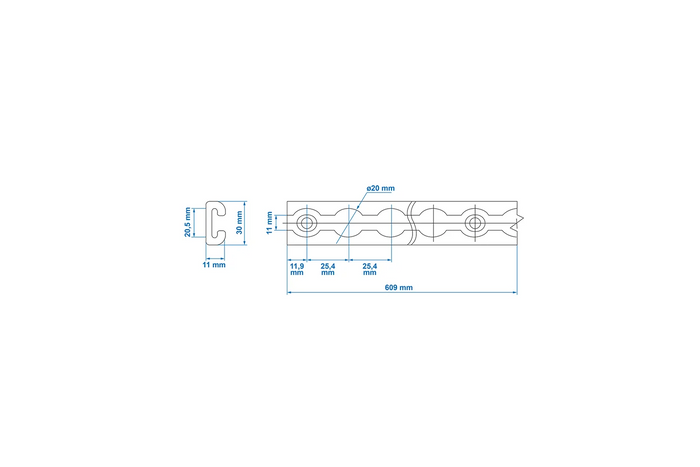 ProPlus 342172 Frachtschiene für Fluggesellschaften, Aluminium-Frachtschiene, 30 cm