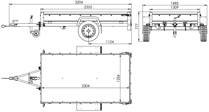 PKW-Anhäger 230x125 UNITRAILER GARDEN 230 KIPP mit Zusatzwänden