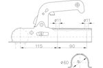 WINTERHOFF WW8-B Kugelkupplung für 800kg Anhänger mit 60mm Rohrdeichsel